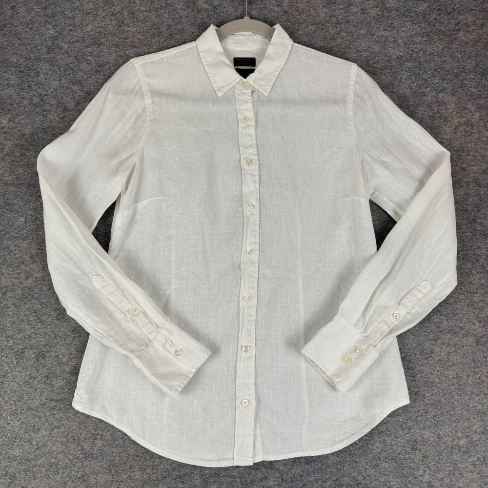 100% Linen - Baird McNutt Irish Linen J Crew Button Up Shirt Women's 4